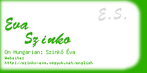 eva szinko business card
