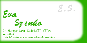 eva szinko business card